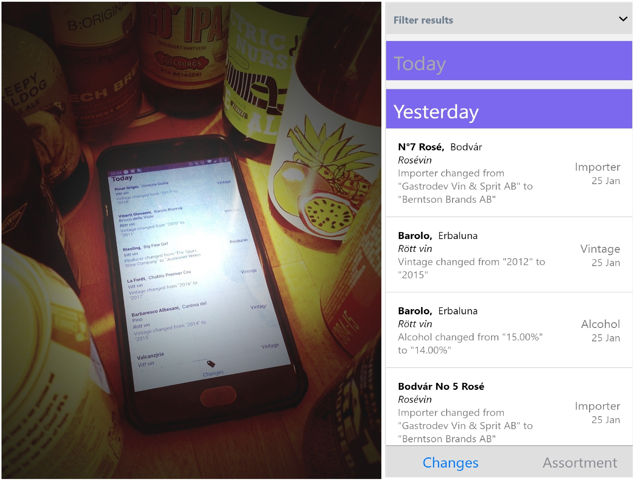 Now you can follow changes to the Systembolaget inventory in your browser and on your phone